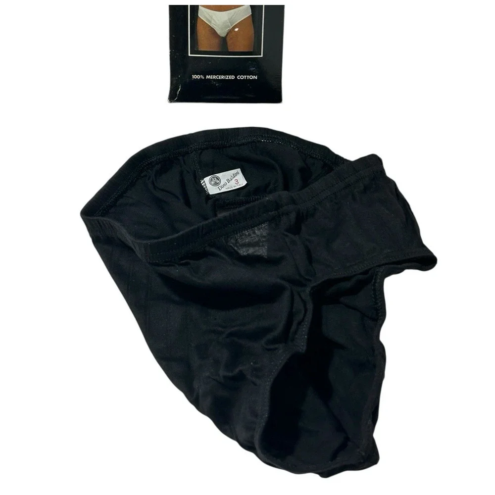 Vtg Dino Baldini Men's Black Underwear Small 80's Made in Italy New in Box READ